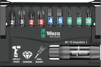 Wera Bit-Check 10 Impaktor 1 sb, 10 pezzi