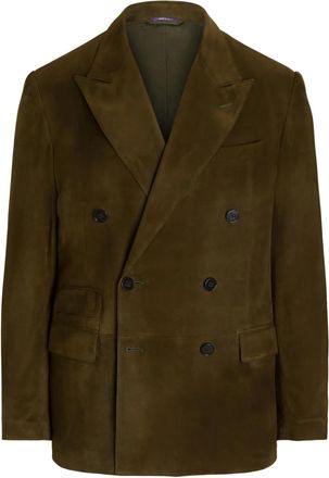 Ralph Lauren Purple Label Blazer in pelle scamosciata - Marrone