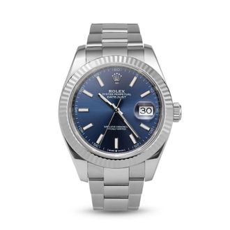 Rolex Pre-owned Rolex Datejust Automatic Chronometer Blue Dial Mens Watch 126334 BLSO