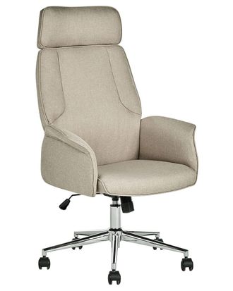 Beliani Silla de oficina giratoria beige