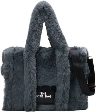 Generic Womens Plush Bags Crossbody Bags Solid Fluffy Tote Bag Soft Plush Portable Large Capacity For Travel Work For Daily Shopper(Grey)