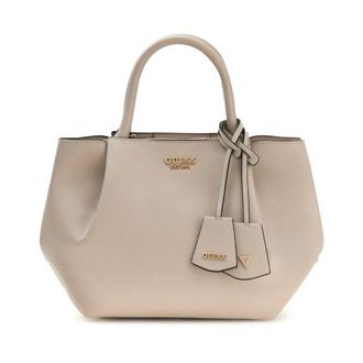 Guess Handbags, female, Beige, ONE SIZE, Beige Leather Tote Bag with Metal Logo