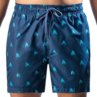 Kanu Surf Mens Regatta Sailboat Volley Swim Trunk, Navy, Large