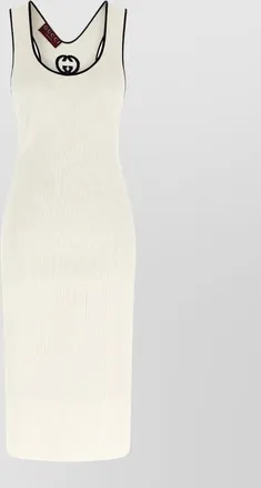 Gucci doppia g sleeveless knit dress contrast trim