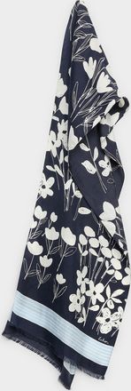 Simons Womens Floral sketch lightweight scarf