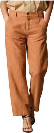 Mason's Broeken, Dames, Rood, 3Xs, Katoen, Baksteen Cropped Chino Broek Rechte Pasvorm