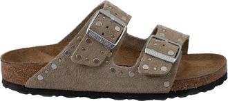 Birkenstock Arizona Rivet Border Narrow Fit - Dames - Sandalen - Grijs - 37 EU - Su&egrave;de - Schoenen