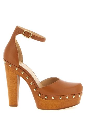 Chlo&eacute; Brown Lamb Leather High Heel Womens Pumps