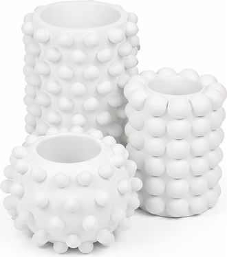 Jonathan Y Designs Maren Modern Minimalist Handmade Concrete Bubble Cylinder and Round Planter Set in White at Nordstrom
