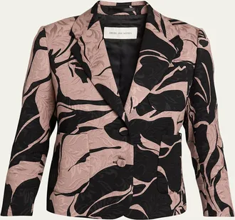 Dries Van Noten Bamis Floral Jacquard Single-Breasted Jacket