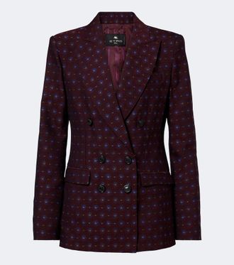 Etro Floral wool and cotton jacquard blazer