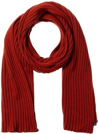 Ted Baker London Mens Womens Unisex Kauff Cardigan Stitch Scarf Wool and Cashmere Blend in Dark Orange