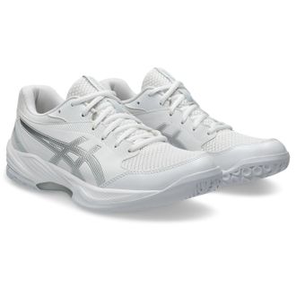 Asics Hallenschuh ASICS GEL-TASK 4, Damen, Gr. 42, weiss (wei&szlig;, pure silber), Synthetik, Schuhe Hallenschuh