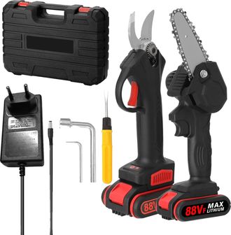 OEM Juego De Motosierra El&eacute;ctrica Inal&aacute;mbrica Y Tijeras De Podar, Dise&ntilde;o Ergon&oacute;mico
