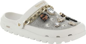 Skechers Womens Snoop Dogg: Arch Fit Footsteps-Rolling N Gold Clog, White, 5 UK