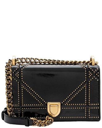 Dior Patent Studded Diorama Small Shoulder Bag (Authentic Pre-Loved)