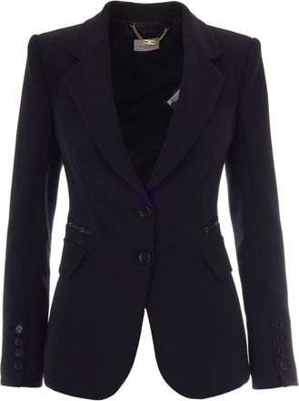 Elisabetta Franchi Black Monocromatico Polyester Blazer
