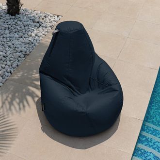 Happers Happers - Puff Pera Polipiel Exterior Azul Oscuro Xl