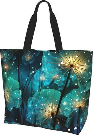 Generic Unreal Flower Tote Bag Lightweight Shoulder Bag Durable Grocery Bags For College Ladies Casual