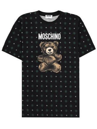 Moschino Black Diamond Pattern Teddy T-Shirt
