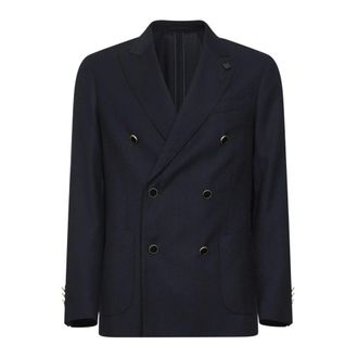 Lardini Blazers, male, Blue, Size: 4XL Lardini Jackets Blue