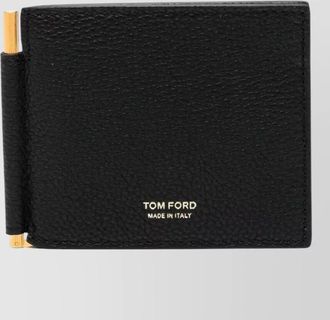 Tom Ford grain leather t line money clip wallet
