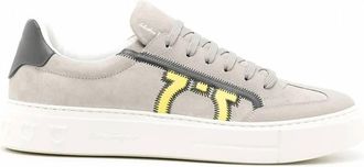 Ferragamo Mens Borg 5 Low Top Sneakers In Grey