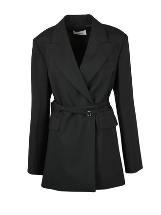 Sportmax Black Virgin Wool Double-Breasted Jacket