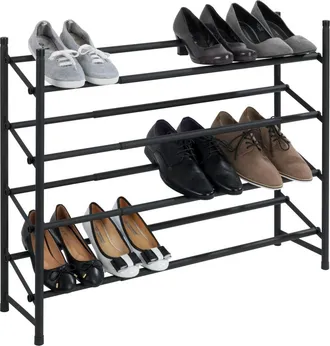 WENKO Estanter&iacute;a Para Zapatos Extensible Negra Dise&ntilde;o Industrial