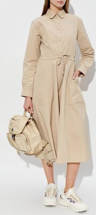 Moncler Dress With A Drawstring Waist, Womens, Beige