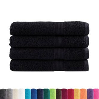 Berkfield Home Premium Towels SOLUND 4 pcs Black 100x200 cm 600 gsm