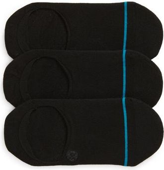 Stance Icon 3-Pack No-Show Liner Socks in Black at Nordstrom, Size Medium