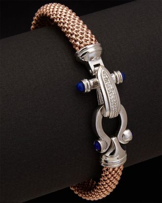 Meshmerise 18K Over Silver 0.06 Ct. Tw. Diamond Bangle Bracelet