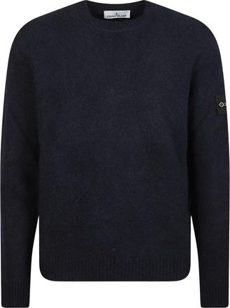 Stone Island Logo Patch Sweater - Heren - Ronde hals truien - Blauw - L - Truien & Vesten