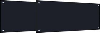 vidaXL Salpicadero De Cocina 2 Pcs Negro 100 X 40 Cm Vidrio Templado Vidaxl