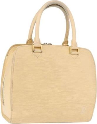 Louis Vuitton Pre-owned Hand Bag - Dames - Vintage Handtas - Beige - ONE Size - Leer - Vintage