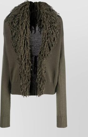 Blumarine sleeved hooded wool jacket
