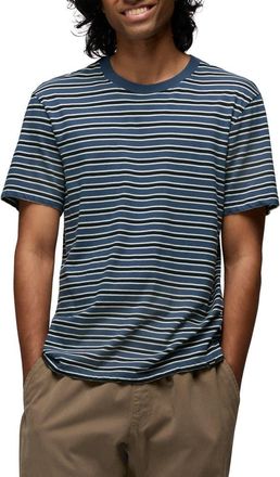 Prana Everyday Short Sleeve Regenerative Organic Cotton T-Shirt in Bluff Blue Stripe at Nordstrom, Size Xx-Large