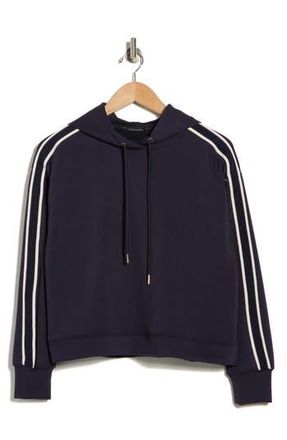 T Tahari Braid Trim Scuba Knit Hoodie in Deep Navy at Nordstrom Rack, Size X-Small