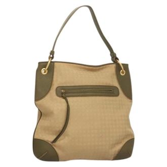 Bottega Veneta Pre-owned Shoulder Bags, female, Beige, Size: ONE SIZE Pre-owned Canvas Shoulder Bag
