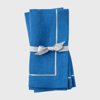 Joanna Buchanan Silver trim dinner napkins, set of two in Blue at Nordstrom