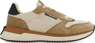 Ferragamo Cr&egrave;me Su&egrave;de Leren Rubberen Zool Schoenen - Heren - Sneakers - Beige - 39 1/2 EU - Su&egrave;de - Schoenen