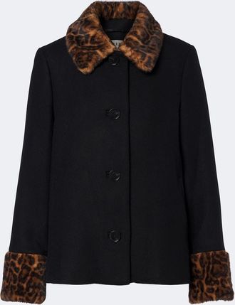 Rixo Aldith leopard-print wool-blend jacket