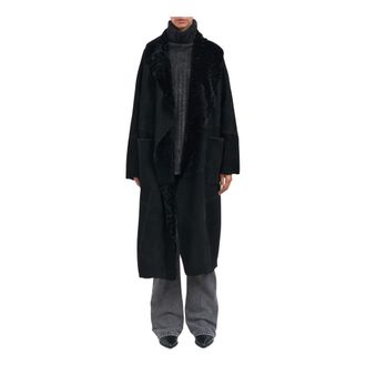 Giorgio Brato Cappotto Over Asimmetrico in Montone - - Jackets - Donna - Nero - 2XS