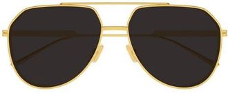 Bottega Veneta 60mm Pilot Sunglasses in Gold/Grey Lens at Nordstrom