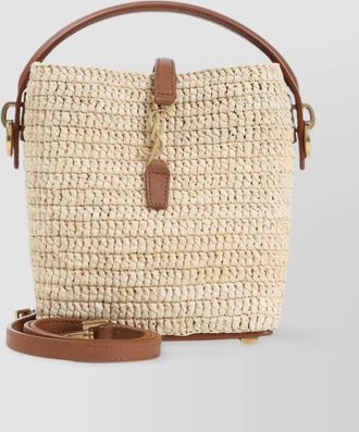 Saint Laurent le 37 mini raffia bucket bag