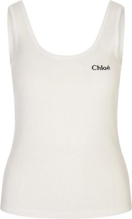 Chlo&eacute; Tops, Dames, Wit, M, Katoen, Logo Tank Top
