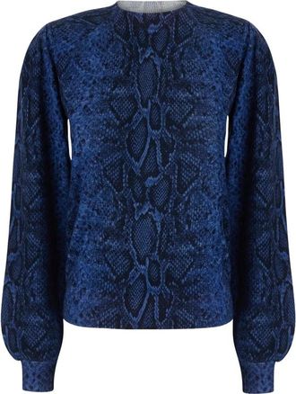 Twinset St.python Sweater - Dames - Ronde hals truien - Blauw - M - Truien & Vesten