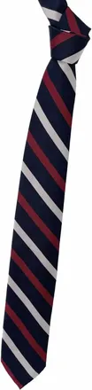 Robert Talbott Mens Regimental Self-Lined Woven Silk Faille Tie In Navy, Red, And Silver-White