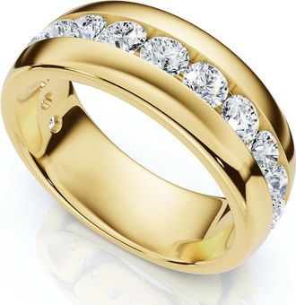 Pompeii3 1 1/2Ct Mens Diamond Wedding Anniversary Ring 10k Gold Channel Set Lab Grown